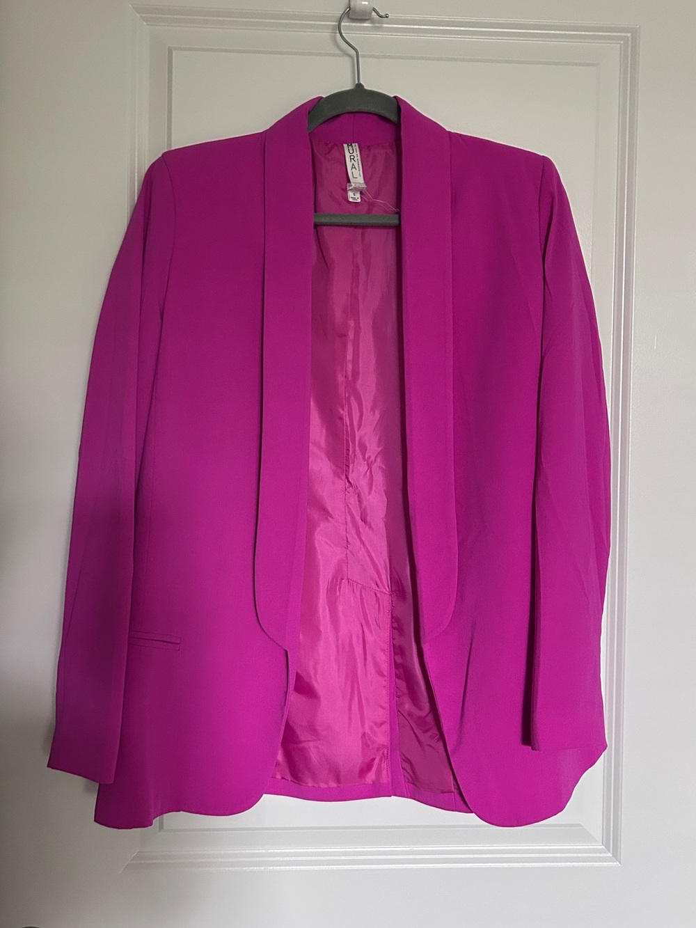 Mural Women's Bright Fuchsia Open-Front Blazer